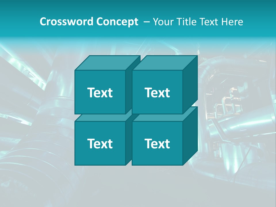 Pipes, Tubes, Machinery And Steam Turbine At A Power Plant PowerPoint Template