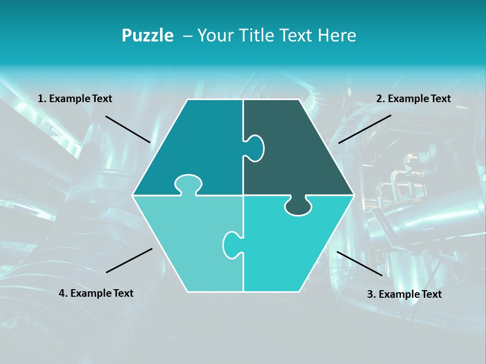 Pipes, Tubes, Machinery And Steam Turbine At A Power Plant PowerPoint Template