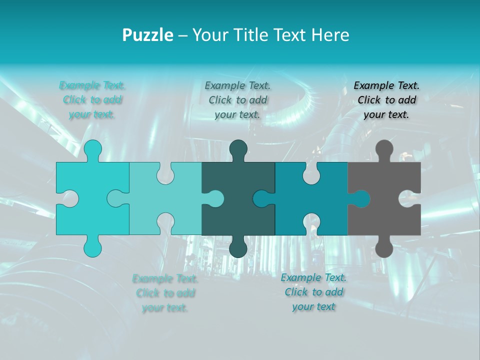 Pipes, Tubes, Machinery And Steam Turbine At A Power Plant PowerPoint Template