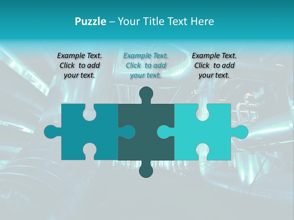 Pipes, Tubes, Machinery And Steam Turbine At A Power Plant PowerPoint Template