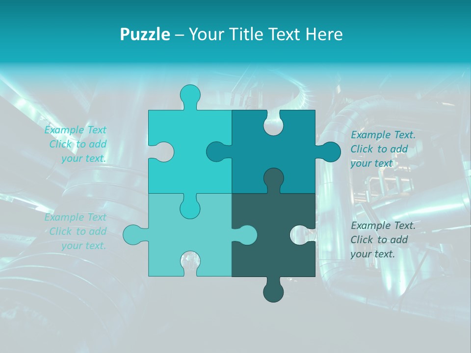 Pipes, Tubes, Machinery And Steam Turbine At A Power Plant PowerPoint Template