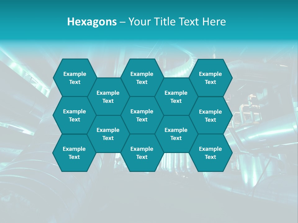 Pipes, Tubes, Machinery And Steam Turbine At A Power Plant PowerPoint Template