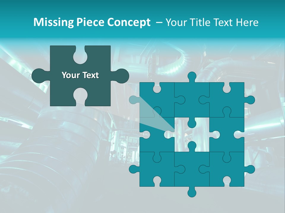 Pipes, Tubes, Machinery And Steam Turbine At A Power Plant PowerPoint Template