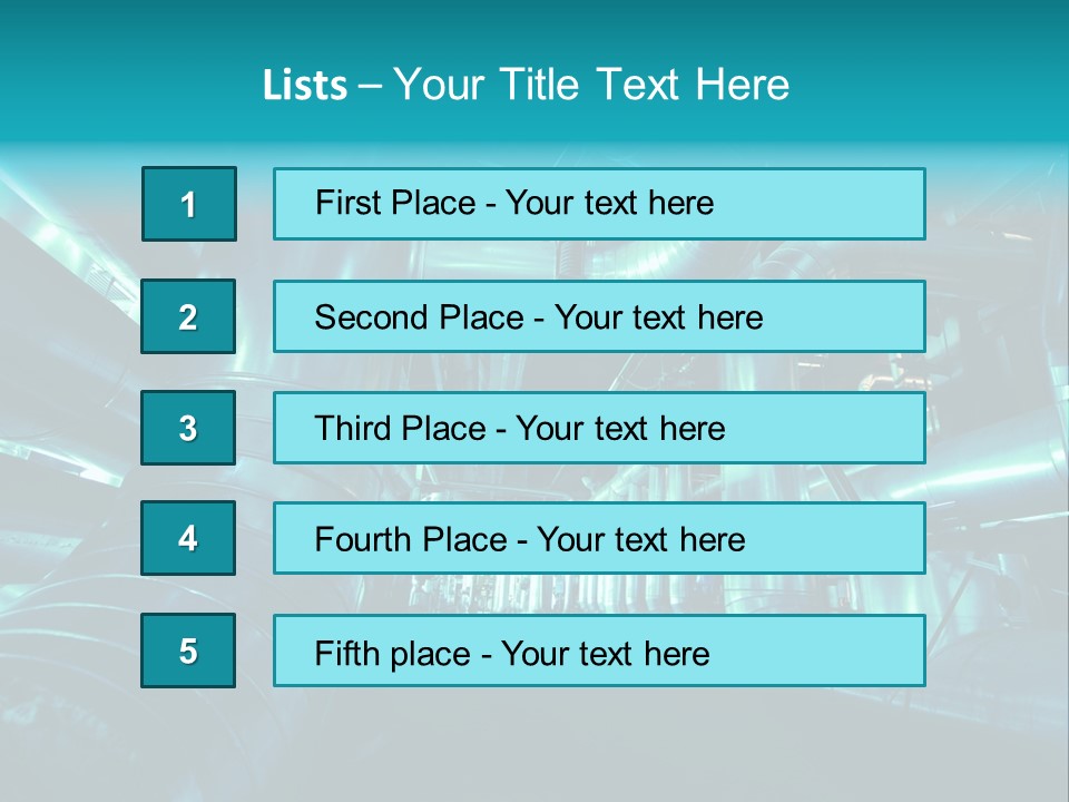 Pipes, Tubes, Machinery And Steam Turbine At A Power Plant PowerPoint Template