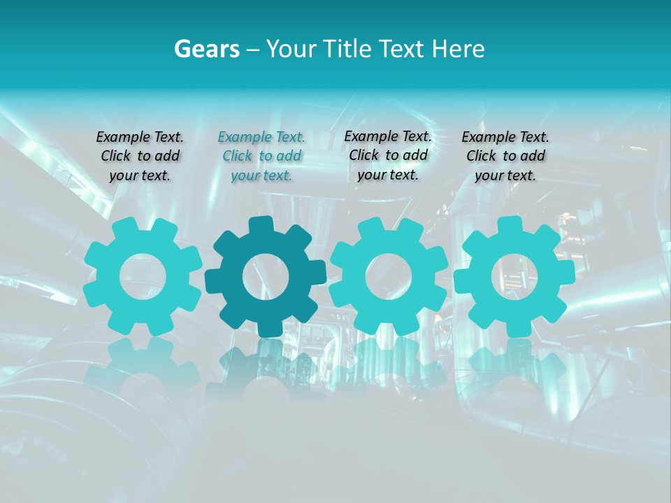 Pipes, Tubes, Machinery And Steam Turbine At A Power Plant PowerPoint Template