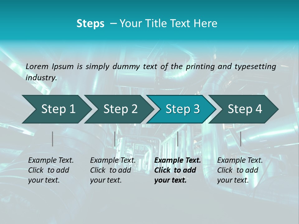 Pipes, Tubes, Machinery And Steam Turbine At A Power Plant PowerPoint Template