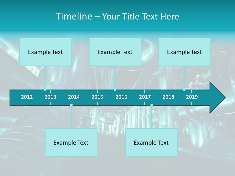 Pipes, Tubes, Machinery And Steam Turbine At A Power Plant PowerPoint Template