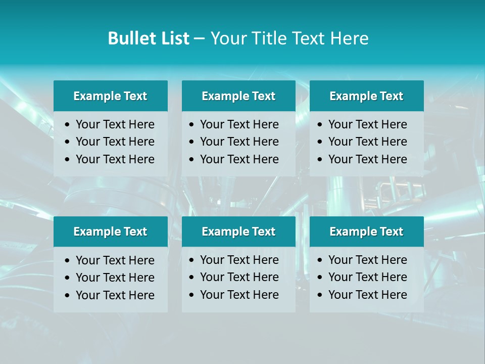 Pipes, Tubes, Machinery And Steam Turbine At A Power Plant PowerPoint Template