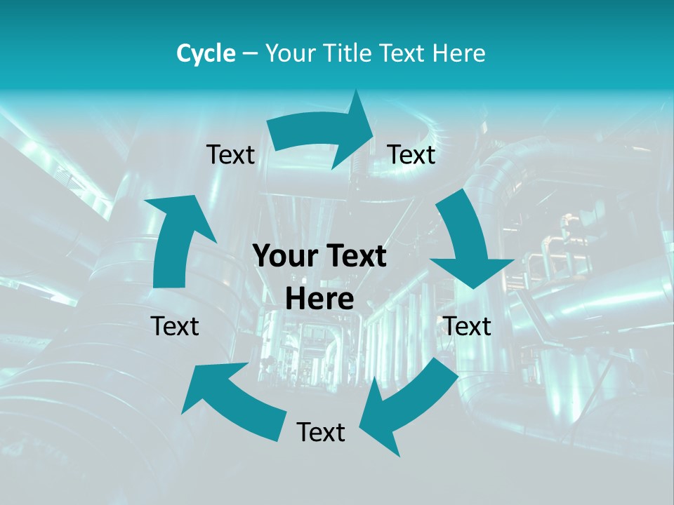 Pipes, Tubes, Machinery And Steam Turbine At A Power Plant PowerPoint Template
