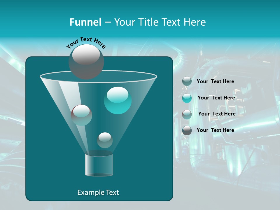 Pipes, Tubes, Machinery And Steam Turbine At A Power Plant PowerPoint Template
