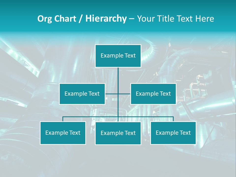 Pipes, Tubes, Machinery And Steam Turbine At A Power Plant PowerPoint Template