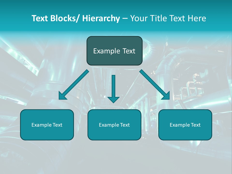 Pipes, Tubes, Machinery And Steam Turbine At A Power Plant PowerPoint Template