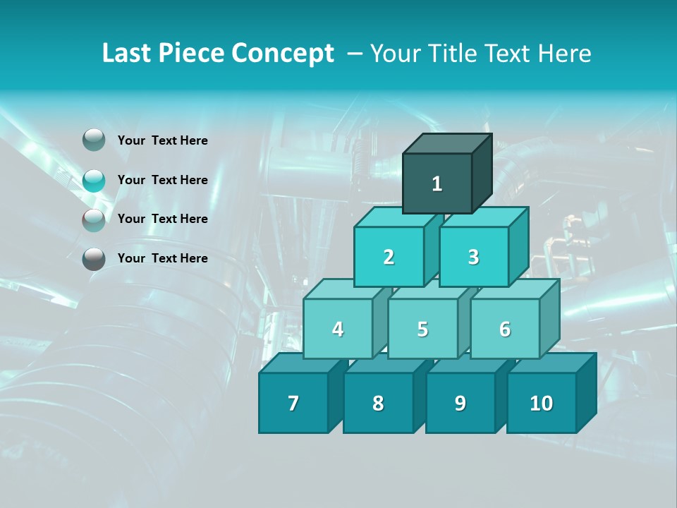 Pipes, Tubes, Machinery And Steam Turbine At A Power Plant PowerPoint Template