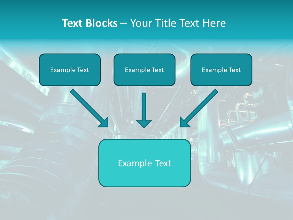 Pipes, Tubes, Machinery And Steam Turbine At A Power Plant PowerPoint Template