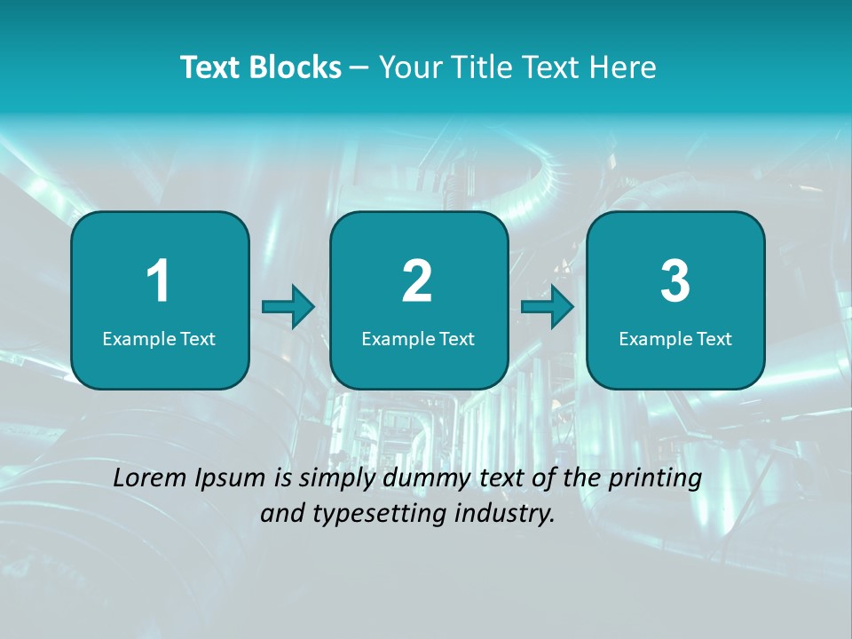 Pipes, Tubes, Machinery And Steam Turbine At A Power Plant PowerPoint Template
