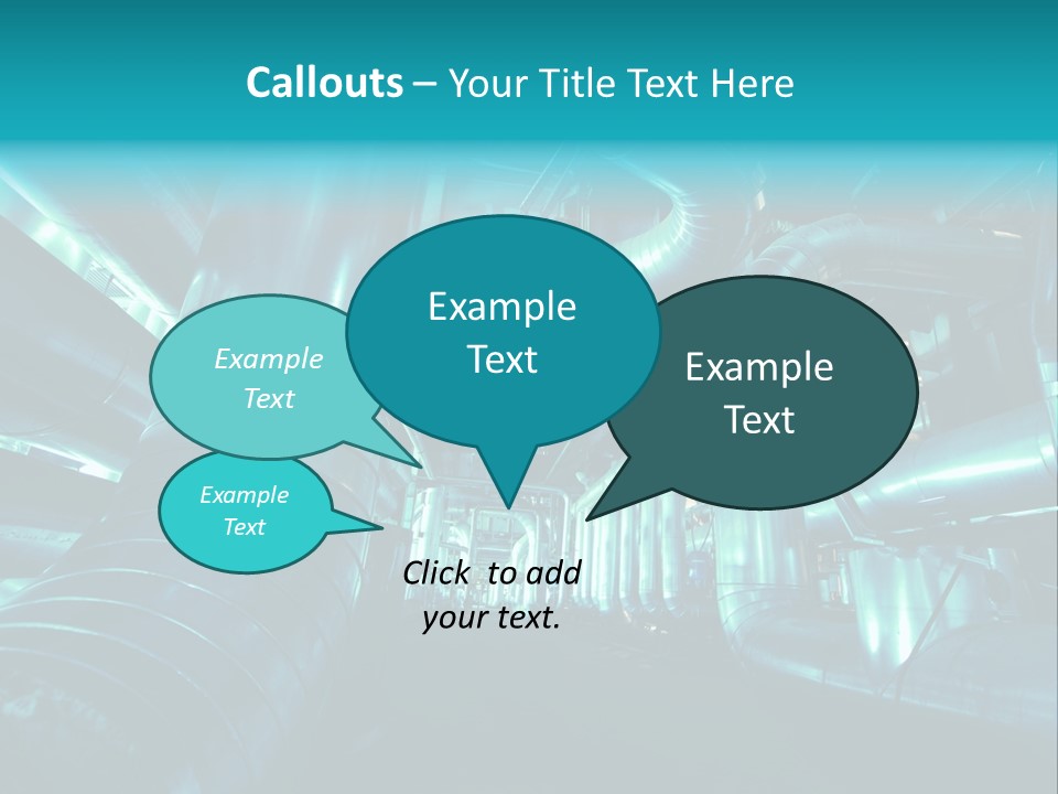 Pipes, Tubes, Machinery And Steam Turbine At A Power Plant PowerPoint Template