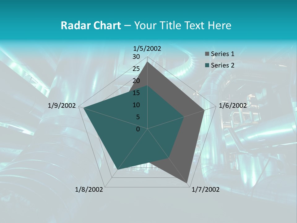 Pipes, Tubes, Machinery And Steam Turbine At A Power Plant PowerPoint Template