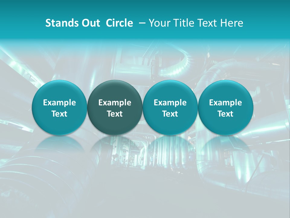 Pipes, Tubes, Machinery And Steam Turbine At A Power Plant PowerPoint Template