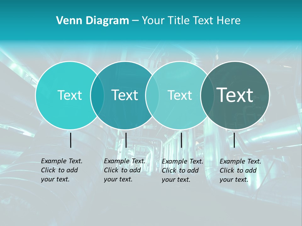 Pipes, Tubes, Machinery And Steam Turbine At A Power Plant PowerPoint Template