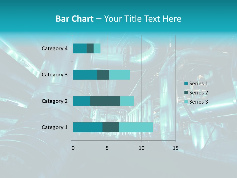Pipes, Tubes, Machinery And Steam Turbine At A Power Plant PowerPoint Template