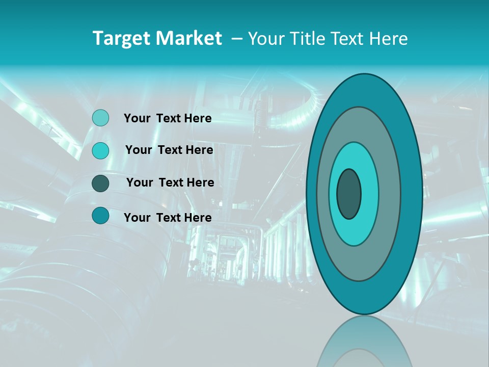 Pipes, Tubes, Machinery And Steam Turbine At A Power Plant PowerPoint Template