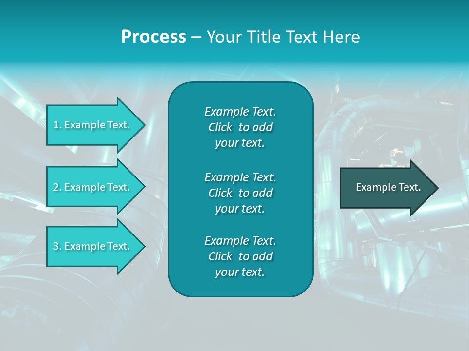 Pipes, Tubes, Machinery And Steam Turbine At A Power Plant PowerPoint Template