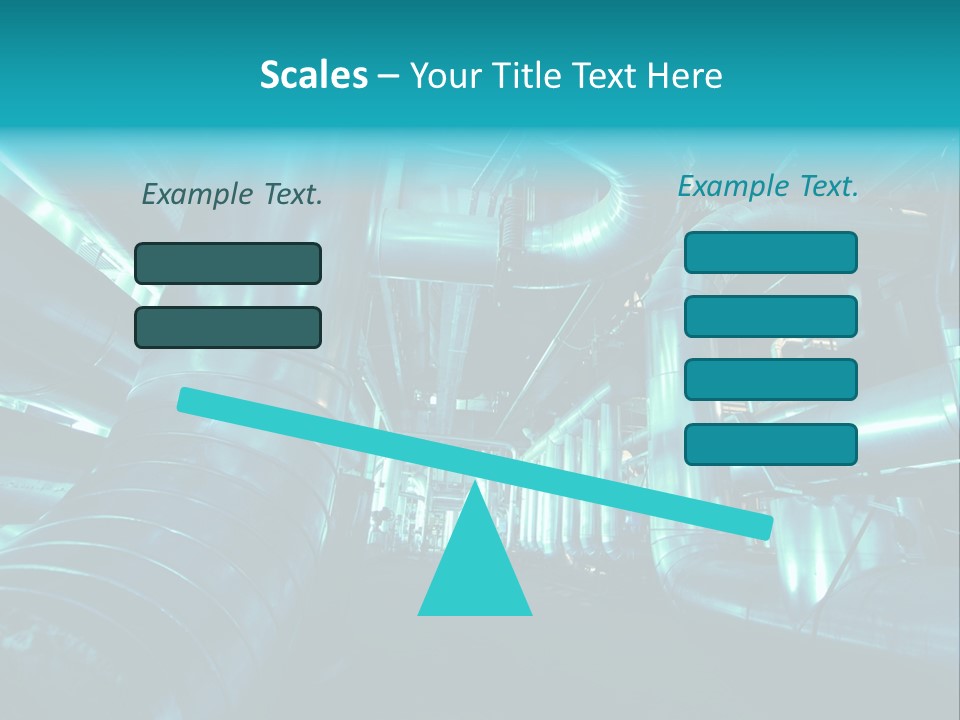 Pipes, Tubes, Machinery And Steam Turbine At A Power Plant PowerPoint Template