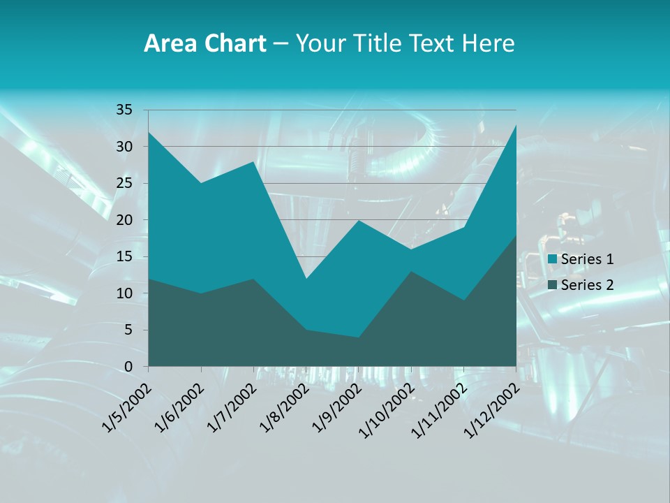 Pipes, Tubes, Machinery And Steam Turbine At A Power Plant PowerPoint Template