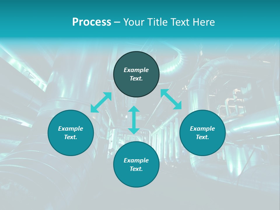 Pipes, Tubes, Machinery And Steam Turbine At A Power Plant PowerPoint Template