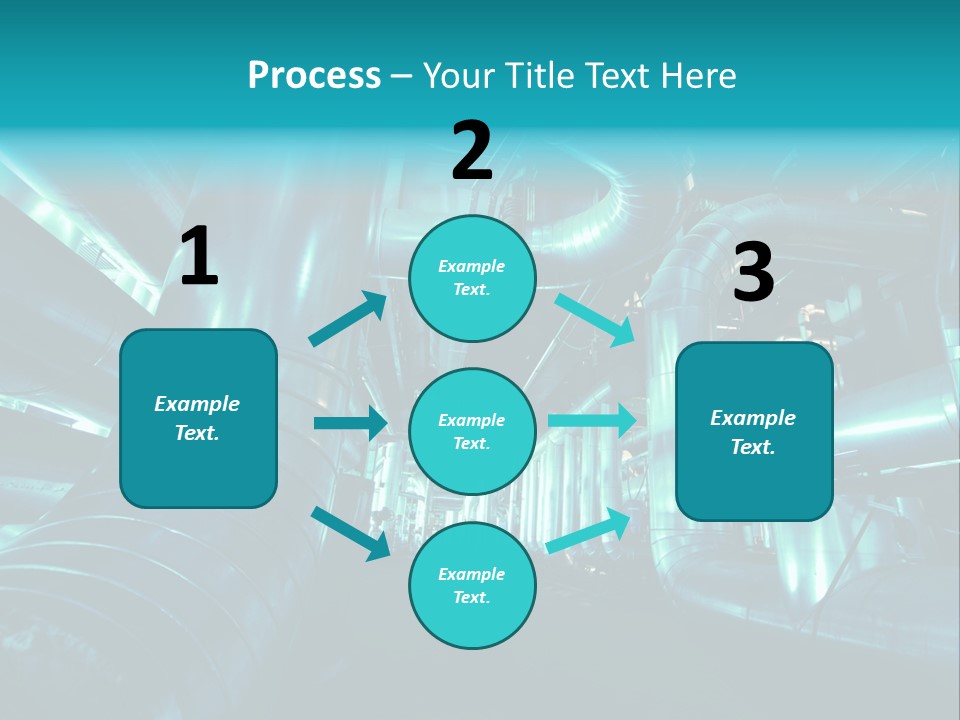 Pipes, Tubes, Machinery And Steam Turbine At A Power Plant PowerPoint Template