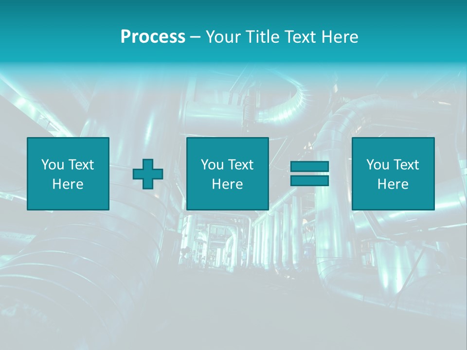Pipes, Tubes, Machinery And Steam Turbine At A Power Plant PowerPoint Template
