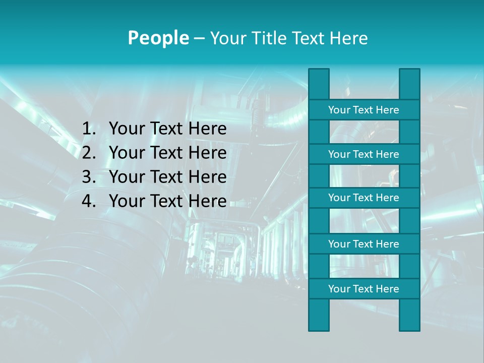 Pipes, Tubes, Machinery And Steam Turbine At A Power Plant PowerPoint Template