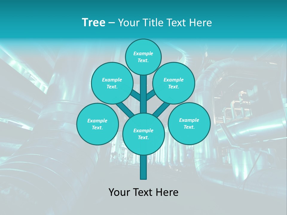 Pipes, Tubes, Machinery And Steam Turbine At A Power Plant PowerPoint Template