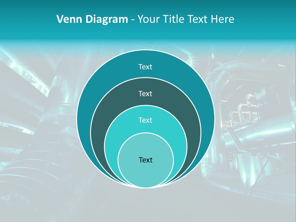Pipes, Tubes, Machinery And Steam Turbine At A Power Plant PowerPoint Template