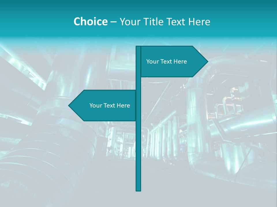 Pipes, Tubes, Machinery And Steam Turbine At A Power Plant PowerPoint Template