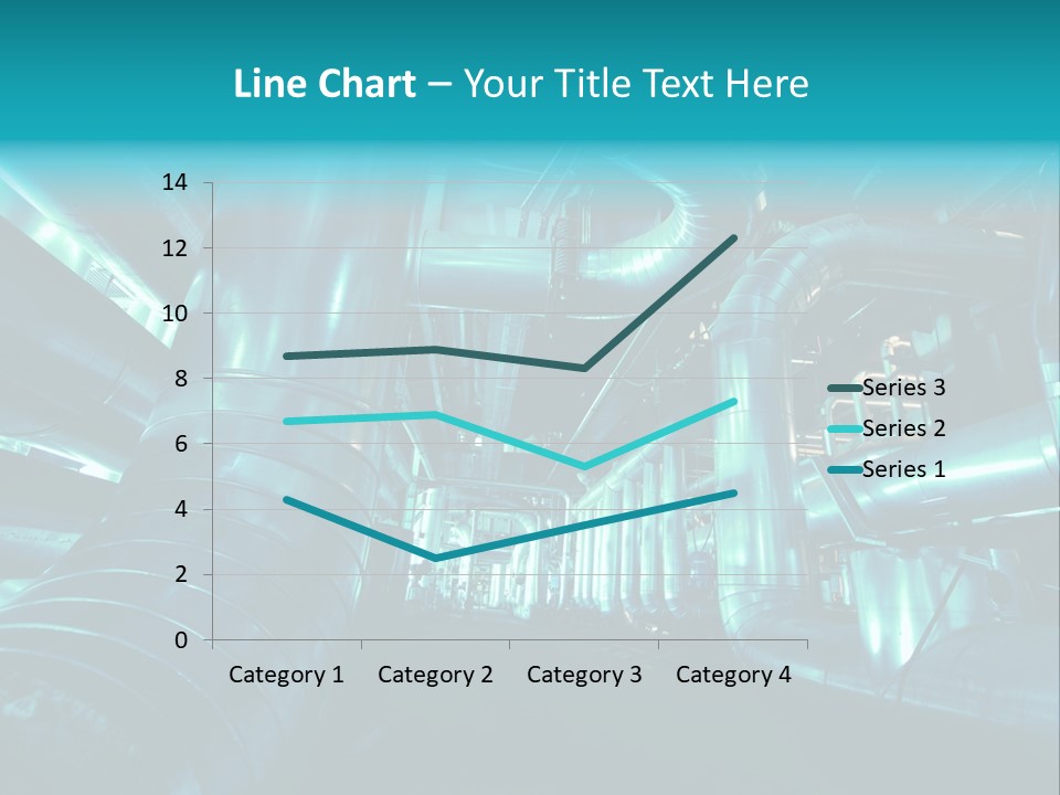 Pipes, Tubes, Machinery And Steam Turbine At A Power Plant PowerPoint Template