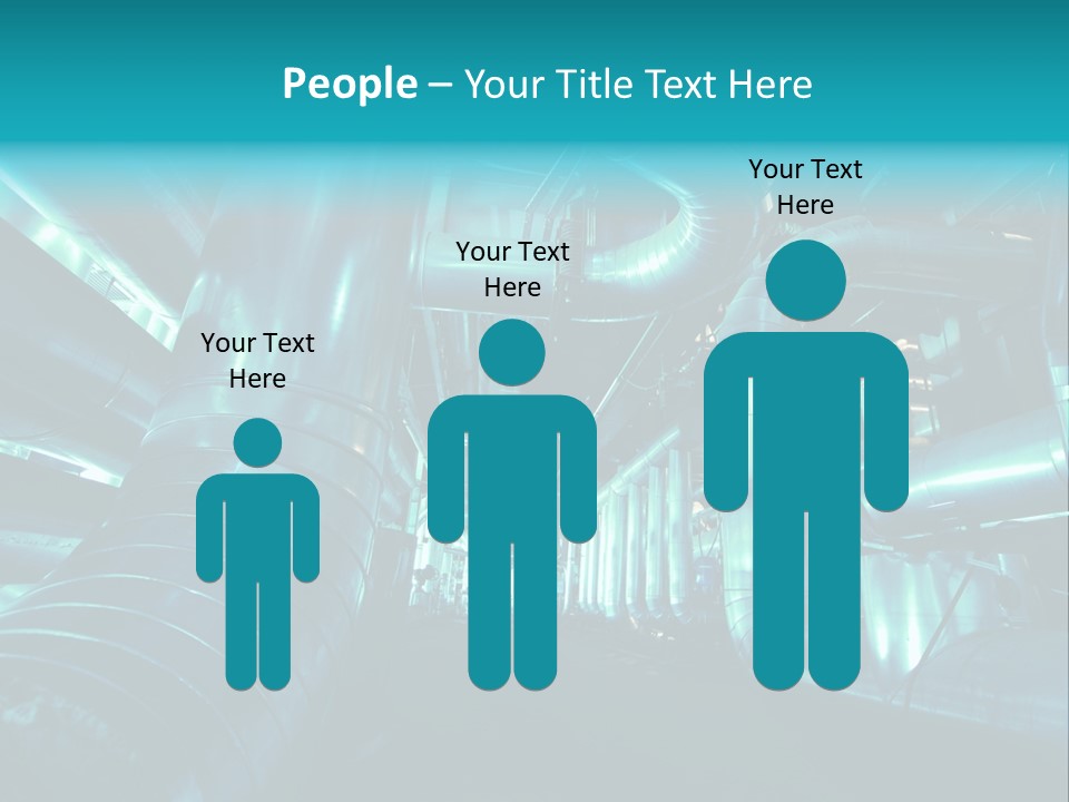 Pipes, Tubes, Machinery And Steam Turbine At A Power Plant PowerPoint Template