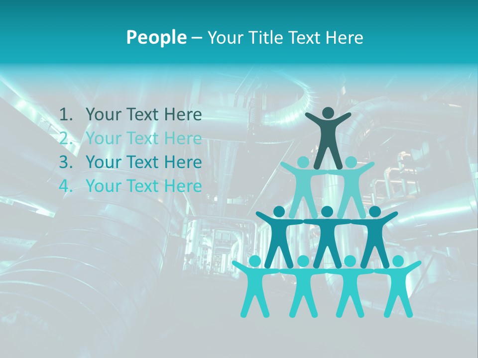 Pipes, Tubes, Machinery And Steam Turbine At A Power Plant PowerPoint Template