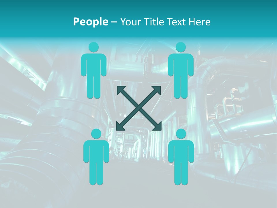 Pipes, Tubes, Machinery And Steam Turbine At A Power Plant PowerPoint Template