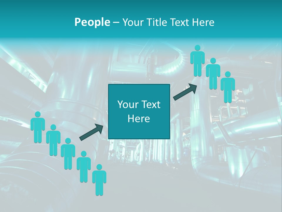 Pipes, Tubes, Machinery And Steam Turbine At A Power Plant PowerPoint Template