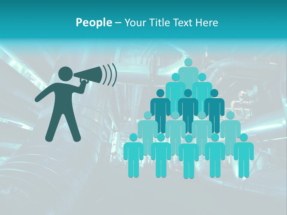 Pipes, Tubes, Machinery And Steam Turbine At A Power Plant PowerPoint Template