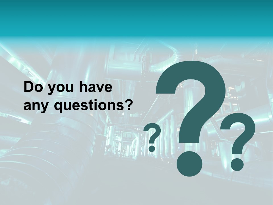 Pipes, Tubes, Machinery And Steam Turbine At A Power Plant PowerPoint Template