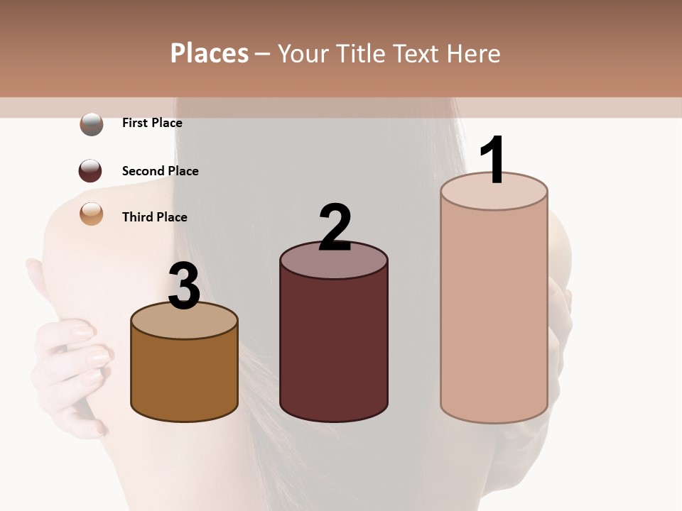 Rear View Of Slender Young Woman With Beautiful Long Straight Hair PowerPoint Template