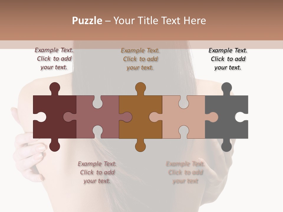 Rear View Of Slender Young Woman With Beautiful Long Straight Hair PowerPoint Template