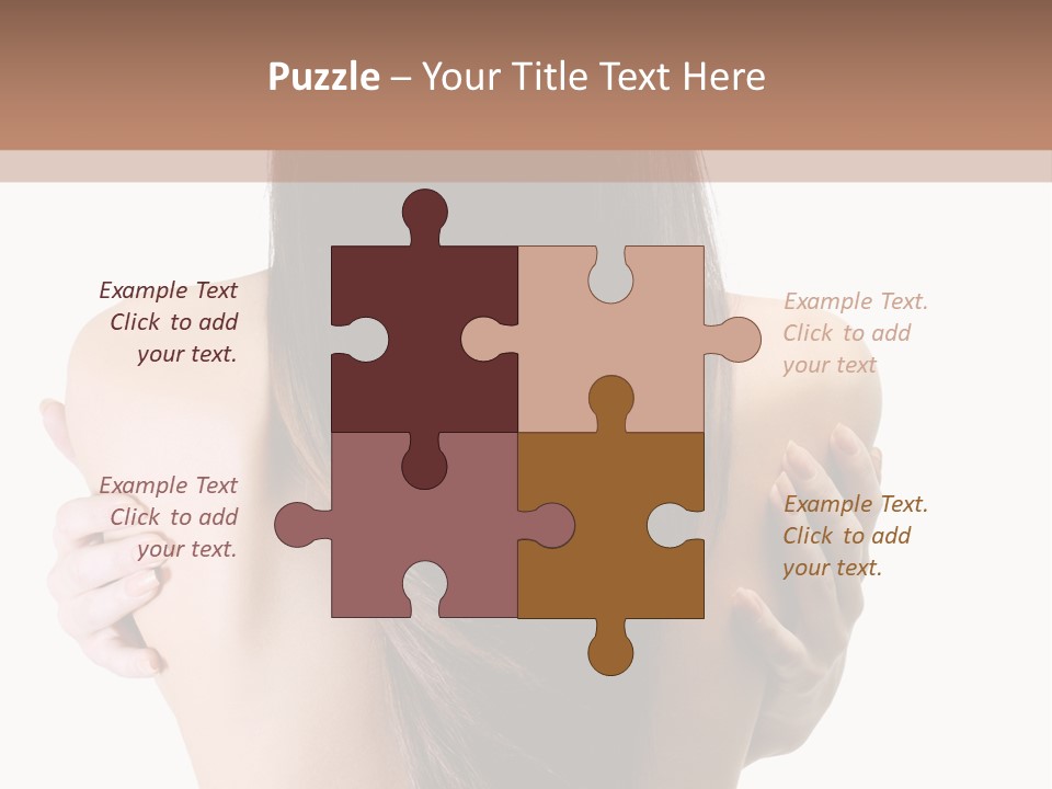 Rear View Of Slender Young Woman With Beautiful Long Straight Hair PowerPoint Template