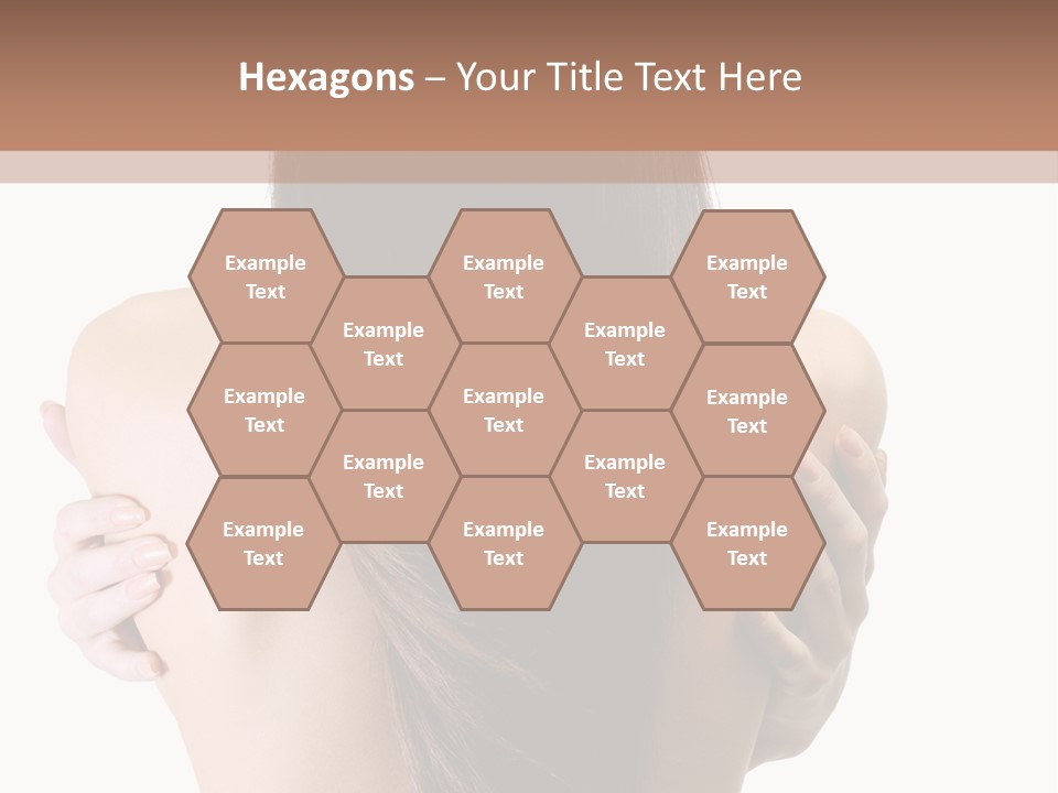 Rear View Of Slender Young Woman With Beautiful Long Straight Hair PowerPoint Template