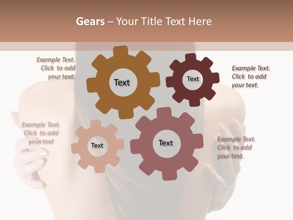 Rear View Of Slender Young Woman With Beautiful Long Straight Hair PowerPoint Template