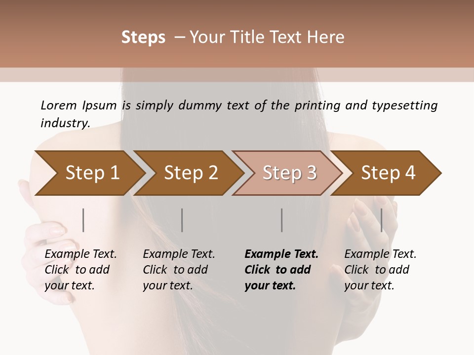 Rear View Of Slender Young Woman With Beautiful Long Straight Hair PowerPoint Template
