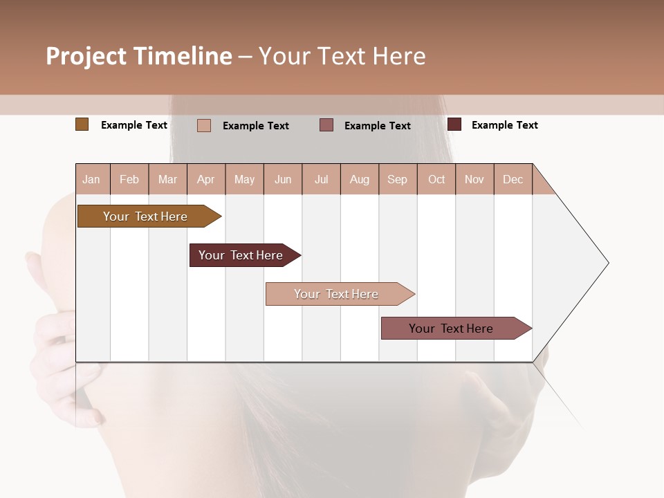 Rear View Of Slender Young Woman With Beautiful Long Straight Hair PowerPoint Template