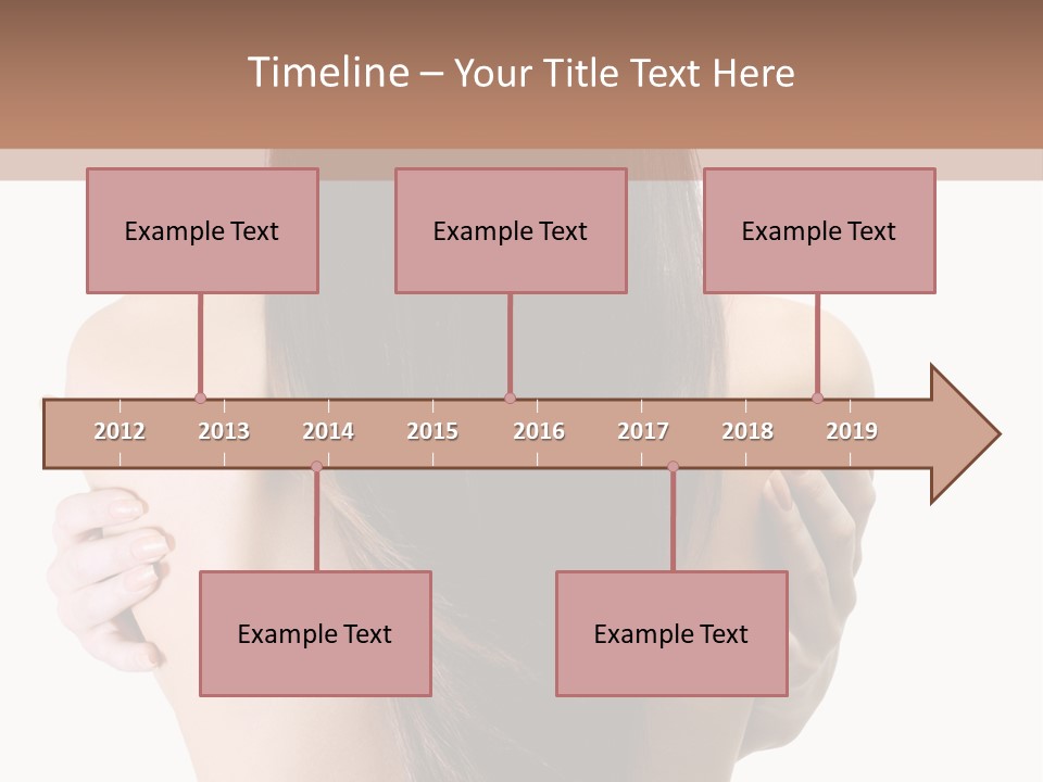 Rear View Of Slender Young Woman With Beautiful Long Straight Hair PowerPoint Template